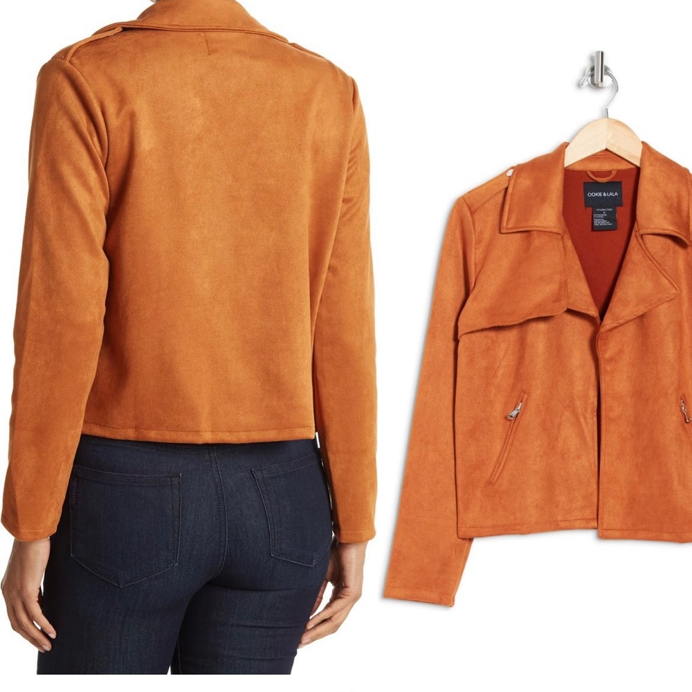 Ookie & lala faux suede jacket crop